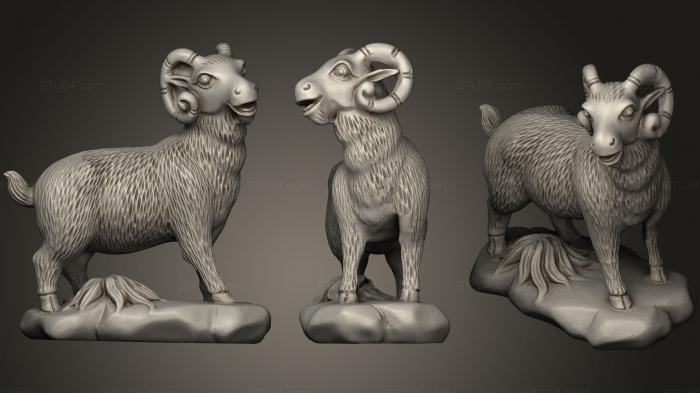 Animal figurines (Ram, STKJ_1387) 3D models for cnc
